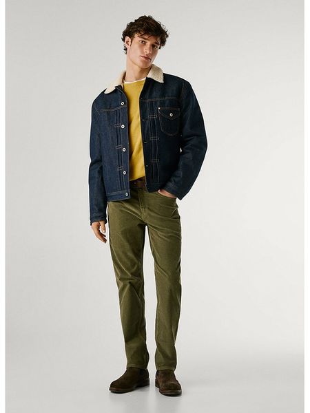 Pepe Jeans Spodnie sztruksowe - Slim fit - w kolorze khaki rozmiar: W33. Brązowe spodnie materiałowe męskie Pepe Jeans, z aplikacjami, z jeansu, klasyczne. Za 213.69 zł.