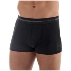 Bokserki sportowe męskie Brubeck BX10430 Comfort Wool. Czarne bokserki męskie Brubeck, bez wzorów, z elastanu. Za 78.49 zł.