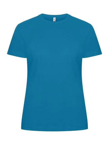 Clique Classic OC-T Women koszulka z bawełny ekologicznej. Niebieskie t-shirty damskie CLIQUE, l, bez wzorów, z bawełny, bez kołnierzyka. Za 116.19 zł.