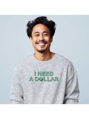 WOOOP Bluza "I need a dollar" w kolorze szarym rozmiar: L. Szare bluzy bez kaptura damskie Wooop, l, z bawełny. Za 108.99 zł.