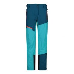 Spodnie narciarskie freeride unlimitech dla kobiet CMP. Niebieskie spodnie materiałowe damskie CMP, bez wzorów, z materiału. Za 464.99 zł.