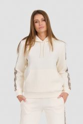 GUESS Beżowa damska bluza Carla Hooded, Rozmiar L. Brązowe bluzy bez kaptura damskie Guess, l, z bawełny. W wyprzedaży za 303.99 zł.