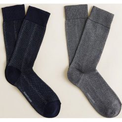 Mango Man - Skarpety Pois (2-pack). Niebieskie skarpetki męskie Mango Man, bez wzorów, z bawełny. W wyprzedaży za 24.90 zł.