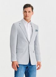 PAKO LORENTE – Szara marynarka męska. Szare marynarki męskie Pako Lorente, bez wzorów, z elastanu. Za 399.99 zł.