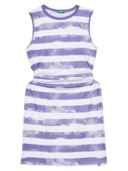 United Colors Of Benetton Sukienka letnia 3SL3CV013 Fioletowy Regular Fit. Fioletowe sukienki dziewczęce United Colors Of Benetton, na lato, bez wzorów, z bawełny, bez ramiączek. Za 49.99 zł.
