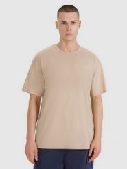 4F T-shirt oversize gładki męski - brązowy XL. Brązowe t-shirty męskie 4f, m, bez wzorów, z bawełny, bez kołnierzyka. W wyprzedaży za 59.99 zł.