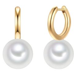 Yokoamii Kolczyki z mosiadzu w kolorze zlotym z perla (synth.) 1 ct Damski. Żółte kolczyki damskie Yokoamii, z perłą, pozłacane. Za 149.99 zł.