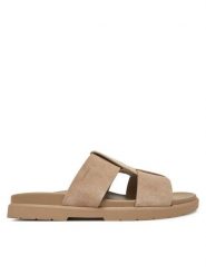 Calvin Klein Klapki Lug Sandal Double T Su HM0HM01800 Brązowy. Brązowe klapki i japonki męskie CALVIN KLEIN, ze skóry. Za 319.99 zł.