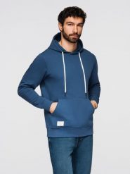 Bluza męska bawełniana dresowa BASIC kangurka z kapturem OM-SSBN-0270 - - Rozmiar: S. Brązowe bluzy z kapturem męskie Ombre Clothing, m, z bawełny. Za 169.99 zł.