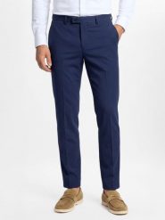 Finshley & Harding London spodnie garniturowe Mężczyźni Slim Fit niebieski, 98. Niebieskie spodnie wizytowe męskie Finshley & Harding London, z syntetyku. Za 349.95 zł.