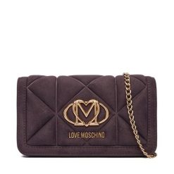 Torebka LOVE MOSCHINO. Fioletowe torebki wieczorowe Love Moschino, bez wzorów, wizytowe, bez kołnierzyka, bez ramiączek. Za 569.99 zł.