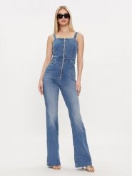 Guess Kombinezon Mariposa W4GD0O D5B42 Niebieski Regular Fit. Niebieskie kombinezony damskie Guess, z aplikacjami, z bawełny, bez kołnierzyka, bez ramiączek. Za 399.99 zł.