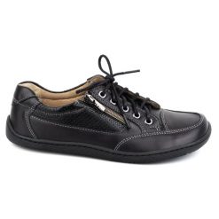 Barefoot Damskie minimalistyczne półbuty skórzane OLIVIER 770 czarne. Czarne półbuty damskie bez wzorów, ze skóry, eleganckie, bez obcasa. Za 453.66 zł.