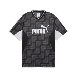 Męska luźna koszulka piłkarska Essentials z blokami kolorów PUMA. Czarne t-shirty sportowe męskie Puma, m, bez ramiączek, do piłki nożnej. Za 149.00 zł.