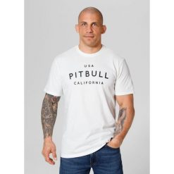 Koszulka bawełniana sportowa t-shirt dla dorosłych Garment Washed USA Cal. Białe t-shirty męskie PITBULL, m, bez wzorów, z bawełny, bez kołnierzyka. Za 99.99 zł.