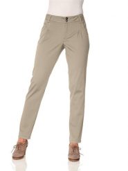 Heine Spodnie chino w kolorze beżowym rozmiar: 38. Brązowe spodnie materiałowe damskie Heine, bez wzorów. Za 165.99 zł.