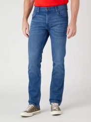 WRANGLER GREENSBORO MĘSKIE SPODNIE JEANSOWE JEANSY ARIES BLUE W15QAG42A 112329011. Niebieskie jeansy męskie Wrangler. Za 229.99 zł.