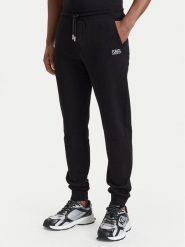KARL LAGERFELD Spodnie dresowe 705782 564917 Czarny Regular Fit. Czarne spodnie dresowe męskie Karl Lagerfeld, bez wzorów, z bawełny. Za 439.99 zł.