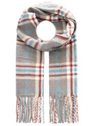 Zwillingsherz Szal w kolorze szaro-błękitno-czerwonym rozmiar: onesize. Czerwone szaliki i kominy damskie Zwillingsherz, bez wzorów, z materiału. Za 121.80 zł.