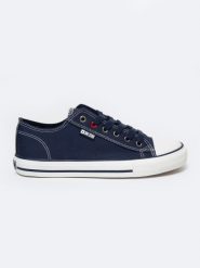 Trampki damskie niskie granatowe JJ274A531 403. Niebieskie trampki i tenisówki damskie Big Star, bez wzorów, z jeansu. W wyprzedaży za 88.99 zł.