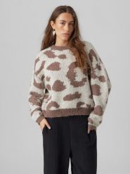 Vero Moda Sweter w kolorze beżowo-brązowym rozmiar: L. Brązowe swetry klasyczne damskie Vero Moda, l, bez kołnierzyka. Za 70.74 zł.
