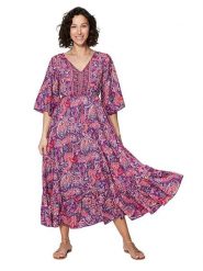 Ipanima Sukienka w kolorze fioletowym rozmiar: 34/36. Różowe sukienki damskie Ipanima, bez wzorów, bez kołnierzyka, bez ramiączek, maxi, rozkloszowane. Za 78.99 zł.