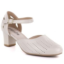 Czółenka damskie sandały z paskiem beżowe Unisoft 9941. Brązowe sandały damskie Unisoft, bez wzorów, ze skóry ekologicznej, bez obcasa. Za 139.99 zł.