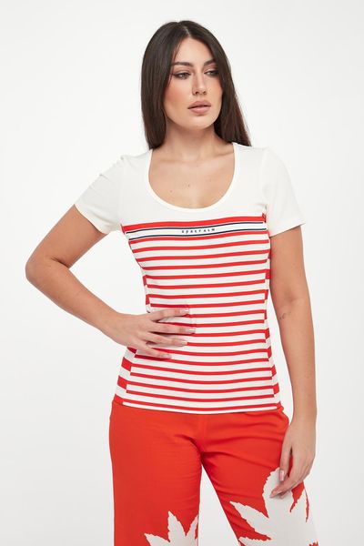 T-shirt damski w paski SPORTALM. T-shirty damskie Sportalm, bez wzorów, bez kołnierzyka. Za 839.00 zł.