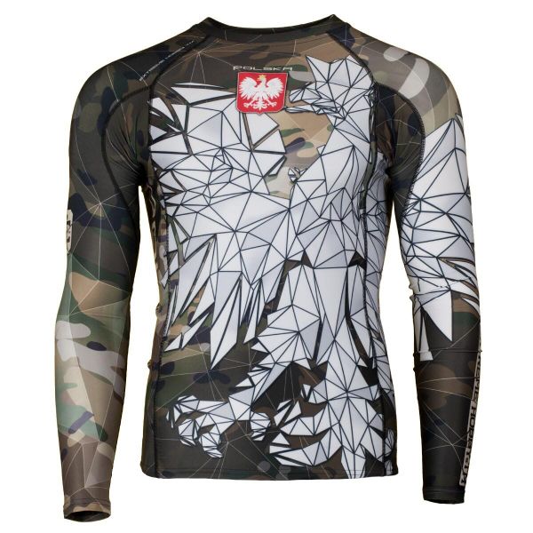 Koszulka sportowa męska Rashguard do MMA EXTREME HOBBY POLAND CAMO. Brązowe bielizna termoaktywna męska EXTREME HOBBY, m, z bawełny, bez ramiączek, do biegania. Za 209.00 zł.