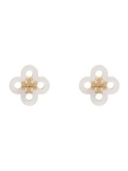 Tory Burch Kolczyki Clover Stud Earring 184411 Złoty. Żółte kolczyki damskie Tory Burch, metalowe. Za 659.99 zł.