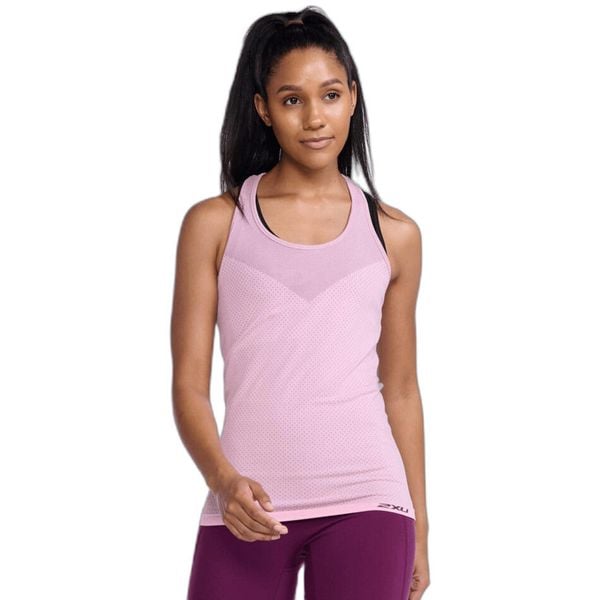 Damski tank top 2XU Motion Sport Mesh. Fioletowe topy damskie 2XU, bez wzorów, z meshu, bez ramiączek. Za 347.50 zł.
