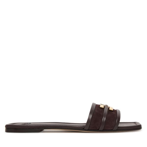 Klapki Elisabetta Franchi. Brązowe klapki damskie Elisabetta Franchi, bez wzorów, bez obcasa. Za 2,179.00 zł.