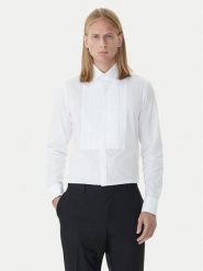 Calvin Klein Koszula LV019EU063 Biały Slim Fit. Białe koszule męskie CALVIN KLEIN, m, bez wzorów, z bawełny, bez kołnierzyka, bez ramiączek. Za 389.99 zł.