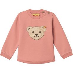 Bluza w kolorze łososiowym. Czerwone bluzy dziewczęce Steiff, z aplikacjami, bez ramiączek, bez kaptura. W wyprzedaży za 45.95 zł.