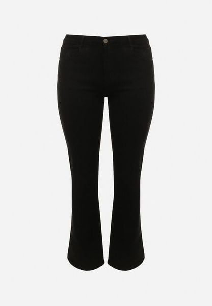 Czarne Szerokie Jeansy z Wysokim Stanem z Bawełną i Dodatkiem Wiskozy Eprevia. Czarne jeansy damskie Born2be, z podwyższonym stanem, plus size. Za 99.99 zł.