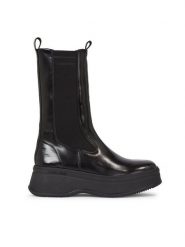 Calvin Klein Sztyblety Pitched Chelsea Boot HW0HW01686 Czarny. Czarne botki damskie CALVIN KLEIN, ze skóry, bez obcasa, na koturnie, bez zapięcia. Za 1,079.00 zł.