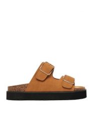 DeeZee Klapki CEO-LB-P2181 Brązowy. Brązowe klapki damskie DeeZee, bez wzorów, ze skóry, bez obcasa. Za 129.99 zł.