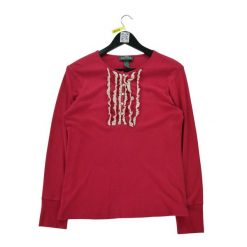 Second life - Długi rękaw Kobiet Czerwona Koszulka - Stan dobry. Czerwone t-shirty damskie Ralph Lauren, bez wzorów, bez kołnierzyka. Za 76.10 zł.