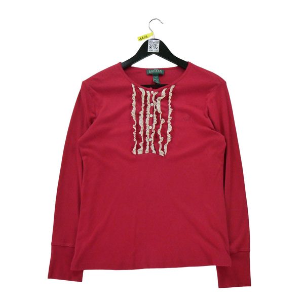 Second life - Długi rękaw Kobiet Czerwona Koszulka - Stan dobry. Czerwone t-shirty damskie Ralph Lauren, bez wzorów, bez kołnierzyka. Za 76.10 zł.