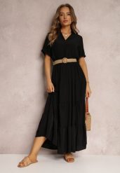 Czarna Sukienka Pelletier. Czarne sukienki damskie Renee, na co dzień, na lato, l, bez wzorów, z tkaniny, boho, bez kołnierzyka, bez ramiączek, maxi, proste. W wyprzedaży za 83.99 zł.