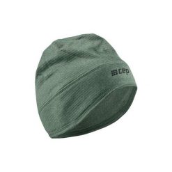 Sportowa czapka zimowa do biegania CEP unisex. Zielone czapki męskie CEP, na zimę, bez wzorów, z wełny, eleganckie. Za 79.00 zł.