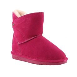 Buty Zimowe Damskie Skóra Mia Pom Berry. Czerwone trapery damskie Bearpaw, ze skóry, bez obcasa. Za 506.99 zł.