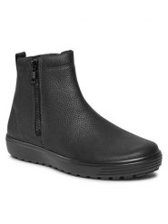 ECCO Sztyblety Soft 7 Tred 45031401001 Czarny. Czarne sztyblety męskie ECCO, ze skóry, bez zapięcia. Za 659.99 zł.