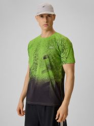 4F Koszulka do biegania szybkoschnąca męska - zielona M. Zielone t-shirty sportowe męskie 4f, m, z dzianiny, bez ramiączek, do biegania. Za 129.99 zł.