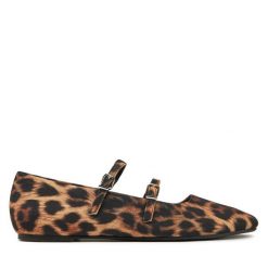 Baleriny DeeZee. Brązowe baleriny damskie DeeZee, bez wzorów, bez obcasa. Za 139.99 zł.