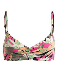Góra od stroju kąpielowego ROXY Printed Beach Classics Wrap. Czarne bikini damskie Roxy, bez wzorów. Za 83.99 zł.