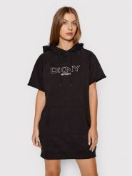 DKNY Sport Sukienka dzianinowa DP1D4601 Czarny Regular Fit. Czarne sukienki damskie DKNY Sport, m, bez wzorów, z bawełny, sportowe, bez kołnierzyka, bez ramiączek, sportowe. Za 249.99 zł.