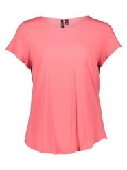 Vero Moda Koszulka w kolorze koralowym rozmiar: S. Różowe bluzki damskie Vero Moda, s, bez wzorów, bez kołnierzyka, bez ramiączek. Za 56.93 zł.