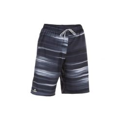 Spodenki surfing długie SBS 100 Cloud. Czarne szorty damskie OLAIAN, bez wzorów, z materiału, sportowe. W wyprzedaży za 29.99 zł.