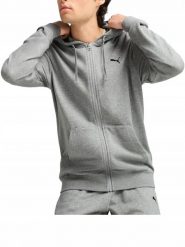 Bluza Męska Puma Z Kapturem Na Zamek Sportowa Szara Basic. Szare bluzy sportowe męskie Puma, bez wzorów, z bawełny, klasyczne, bez kołnierzyka, bez ramiączek. Za 229.00 zł.